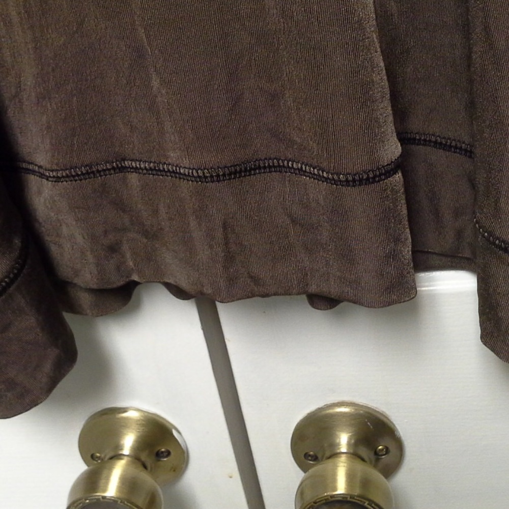 Brown Mock Turtle Neck Long Sleeve Zipped Jacket - Picture 5 of 8